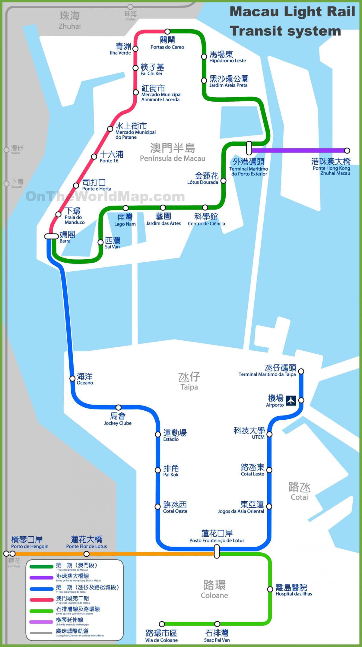 ماکائو mtr نقشه
