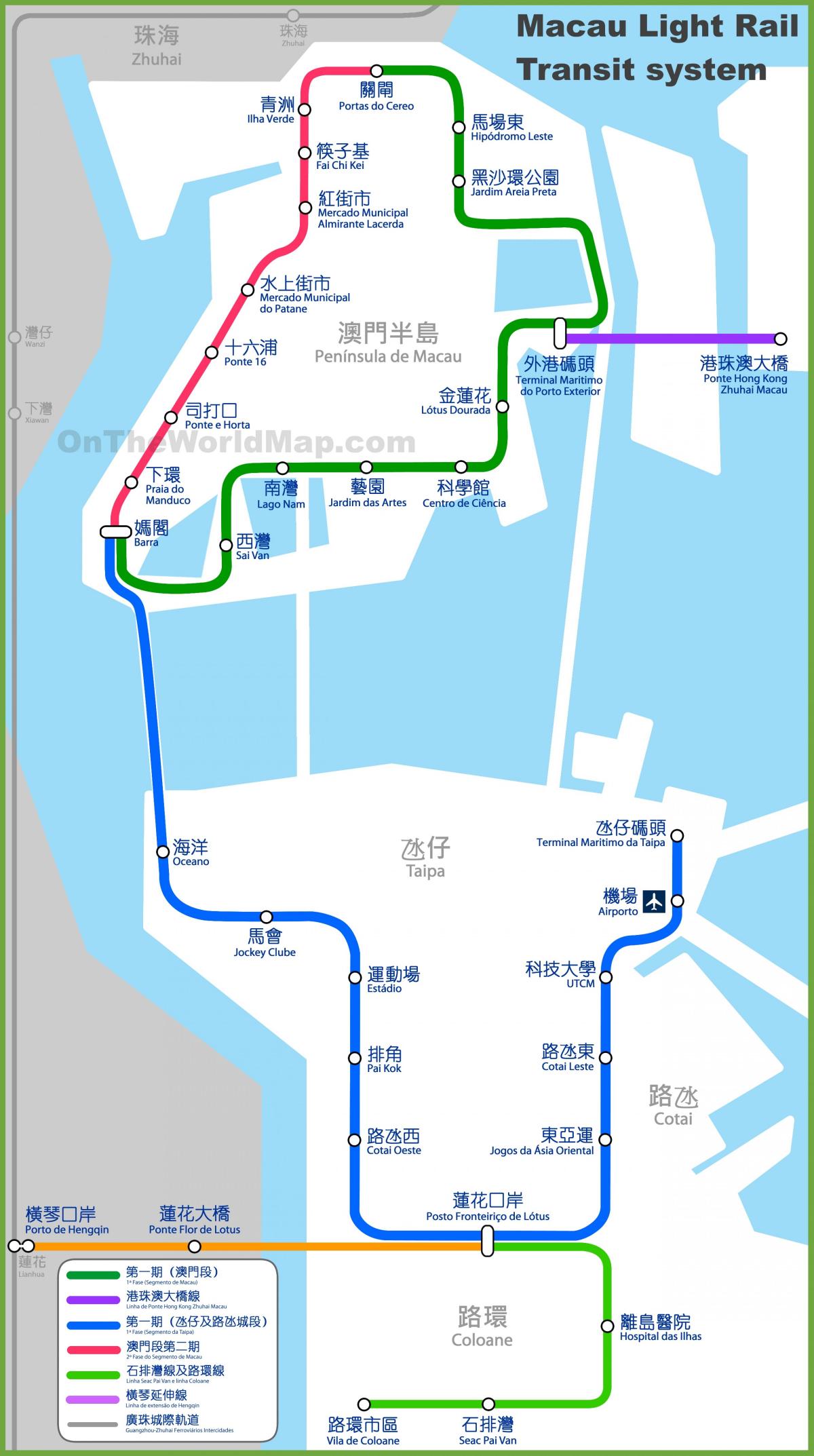 ماکائو mtr نقشه